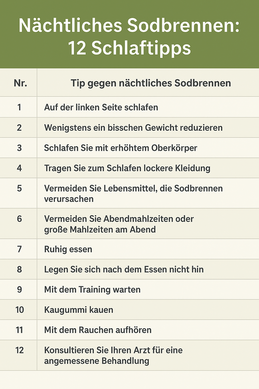 Nächtliches Sodbrennen: 12 Schlaftipps