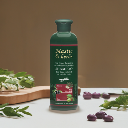 Natürliches Shampoo mit Mastix, Hopfen und Bio-Olivenöl
